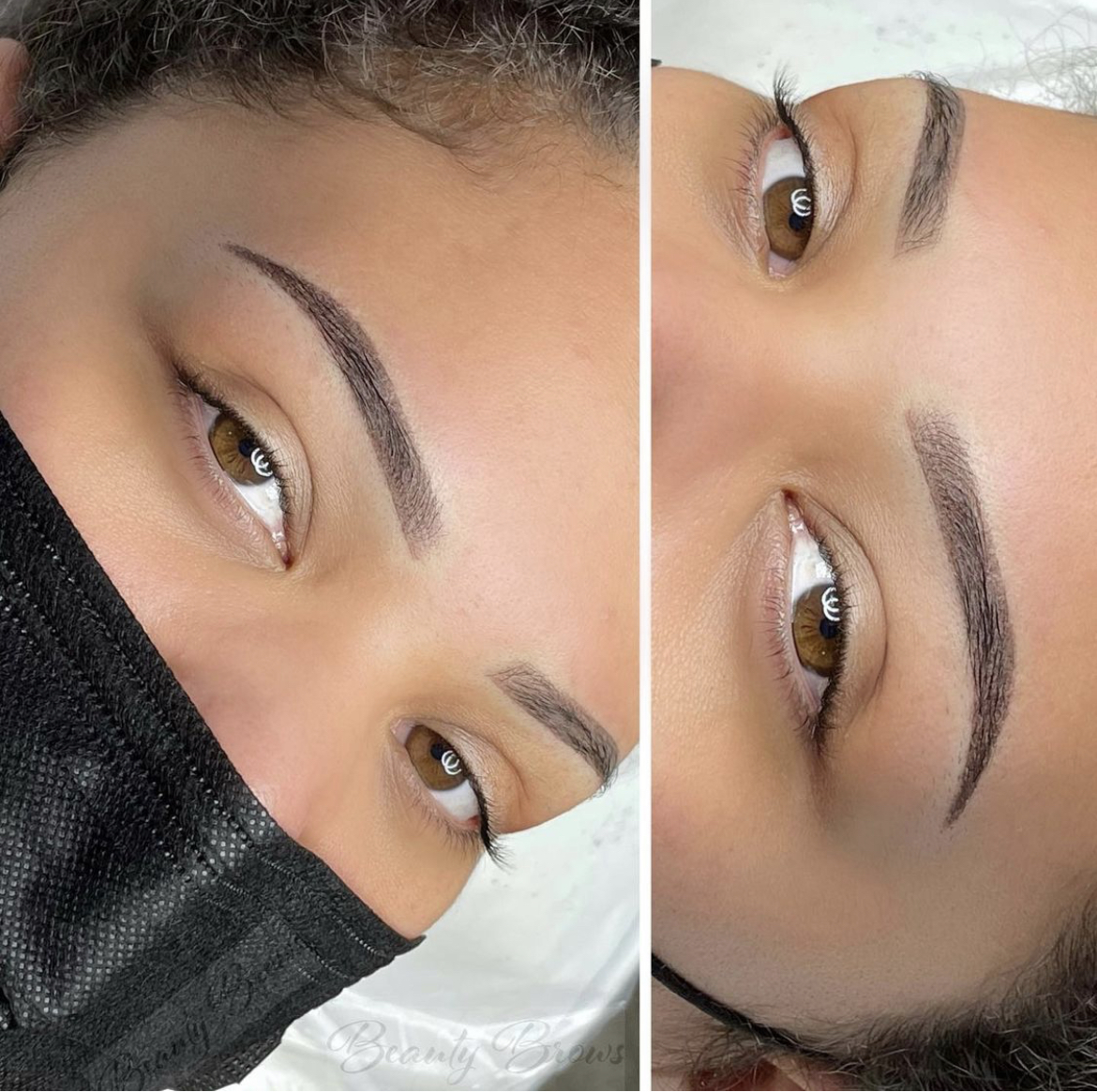 ombre microbladed combination semi-permanent tattoo brows